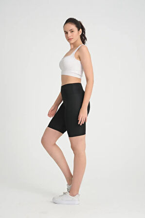 Vogsign Kadın Dalgıç Kumaş Toparlayıcı Yüksek Bel Şort Tayt 222