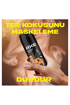 Axe Erkek Sprey Deodorant Leather & Cookies 48 Saat Etkileyeci Koku 150 ml X3 Adet