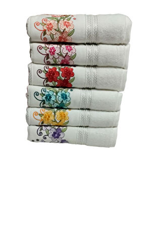 Özdilek 6 Adet Açelya Nakışlı Havlu Model 22-11