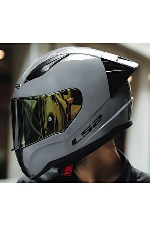Rapıd 2 Race Nardo Gri Fullface Motosiklet Kaskı Gold Camlı
