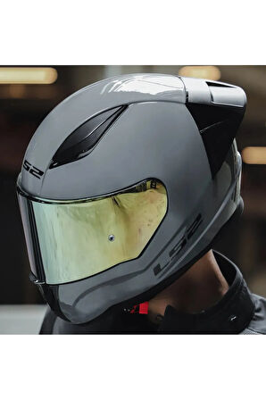 Rapıd 2 Race Nardo Gri Fullface Motosiklet Kaskı Gold Camlı