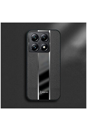 Xiaomi Mi 14T Pro Uyumlu Kılıf Zebana Premium Deri Kılıf Siyah
