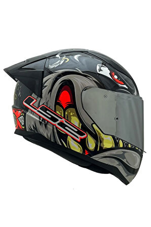 RAPID 2 SPOX GRİ-KIRMIZI KASK ŞEFFAF KASK CAMI HEDİYELİ