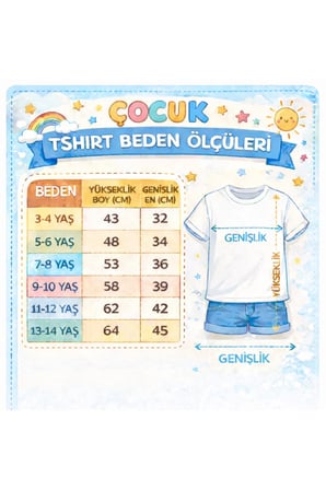 Erkek - Kız Çocuk Tişört Şort Takım %100 Pamuk Yazlık Rahat Kalıp Baskılı T-Shirt Çocuk Kombin