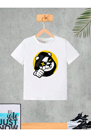 Çocuk Tasarım Dog Baskılı T-Shirt Şort Alt Üst Takım