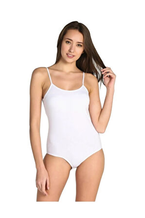 Kadın Beyaz 6'lı Paket Ip Askılı Likralı Çıtçıtlı Body Zıbın