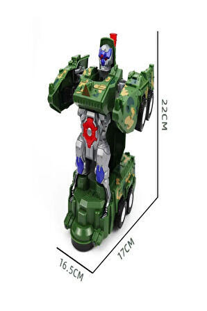 Transformers Robot Olan Tank Sesli Işıklı Çarpıp Dönen Askeri Zırhlı(VİDEOLU)
