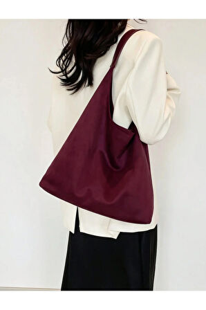 Büyük Kapasiteli Gündelik Tote Çanta Kadınlar Günlük Kullanım Ve İşe Gidiş İçin Trendy Süet Çanta