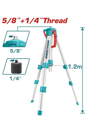 Total TLLT01152 Lazer Distomat Hizalama için Tripodv