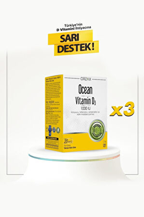 Ocean Vitamin D3 1000 IU Sprey 3 Adet