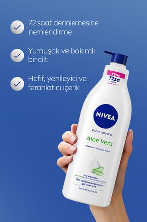 Aloe Vera Nemlendirici Vücut Losyonu 400 ml,72 Saat Nemlendirici,Normal,Kuru Cilt,X2 Adet