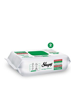 Sleepy Easy Clean Beyaz Sabun Katkılı Yüzey Temizlik Havlusu 2X100 (200 Yaprak)