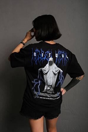 Unisex Cool Dude Baskılı Oversize Penye T-shirt Tişört