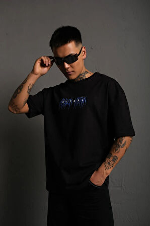 Unisex Cool Dude Baskılı Oversize Penye T-shirt Tişört
