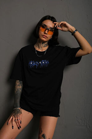 Unisex Cool Dude Baskılı Oversize Penye T-shirt Tişört