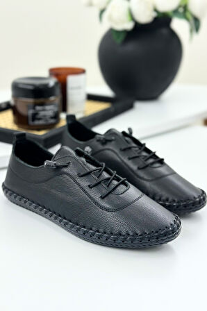 Derinyus %100 Hakiki Deri Çarık - Siyah