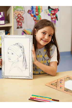 Washable Art 2'li Set | Johannes Vermeer - Girl With a Pearl Earring, Carioca Joy 6'lı Boya Kalemi