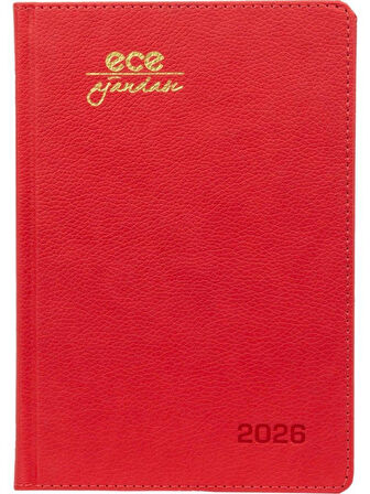 Ece Ajanda 14x20 cm Ajanda 2026 Kemer Kırmızı