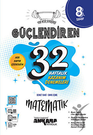 8.Sınıf LGS Matematik  Güçlendiren 32 Haftalık Kazanım Denemeleri