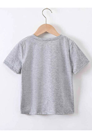 Ünisex Rahat Kalıp Pamuklu Baskılı Beyaz Çocuk T-shirt