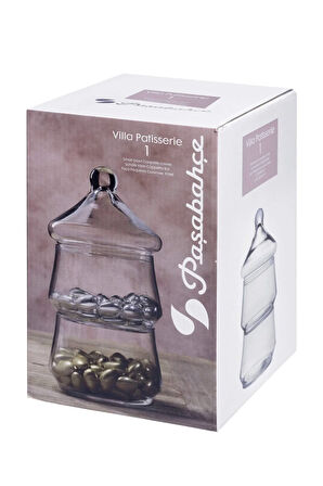 Villa Patisserie 2 Katlı Cam Kurabiyelik Şekerlik Sunumluk