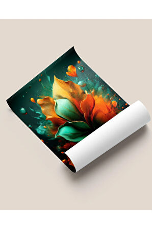 Çerçevesiz Poster Çiçek Modeli