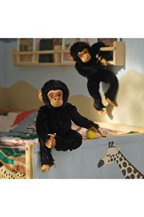 Yumuşak Oyuncak, Siyah, 32 cm, Şempanze Peluş