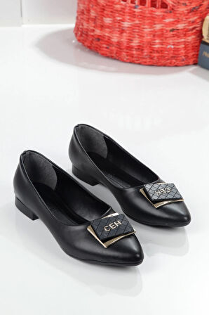 Klasik Şık Sivri Burun Kadın Babet