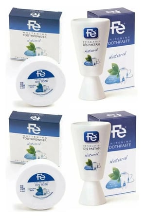 Beyazlatıcı Diş Tozu Natural ( Naturel Florürlü ) 50 gr 2 Adet&diş Pastası Natural 90 gr 2adet
