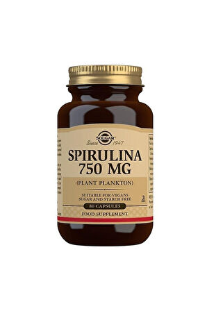 Solgar Spirulina 750 mg 80 Kapsül
