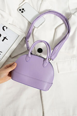 Lila Renkli D Model Mini Şişe Çapraz Askılı Özel Tasarım Kutu Çanta 3008