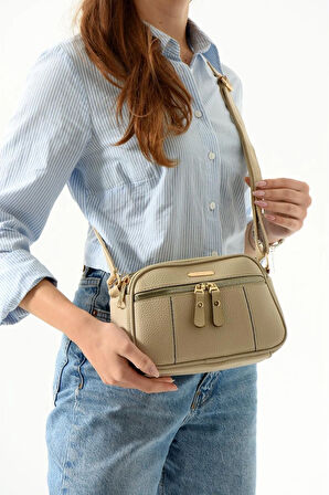 Kadın Lüks Çapraz Askılı Çok Bölmeli Omuz çantası