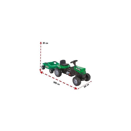 Active Pedallı Römorklu Big Trolley Traktör (YEŞİL)