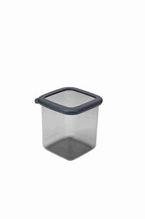 800 ml Gri Kare Saklama Kabı Silikon Kapak