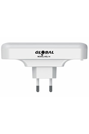 KEL014 Mini Şarjlı LED Işıldak (Priz Tipi Acil Durum Lambası)