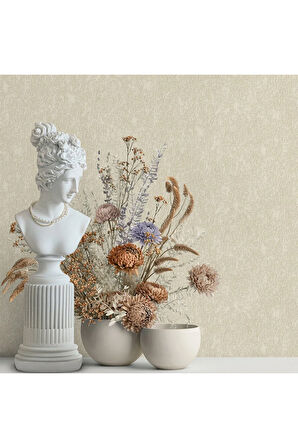 Dante Seri Klasik Düz Desenli Duvar Kağıtı 1408-2: Krem