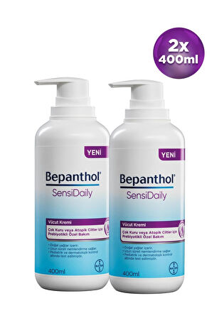 Bepanthol Sensidaily Pompalı Vücut Kremi 400 ML 2 Adet