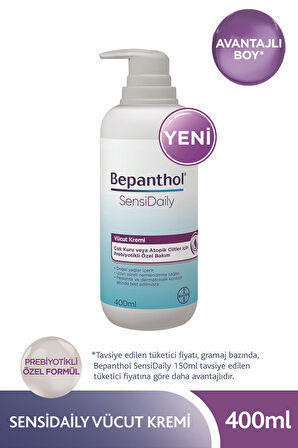 Bepanthol Sensidaily Pompalı Vücut Kremi 400 ML 2 Adet