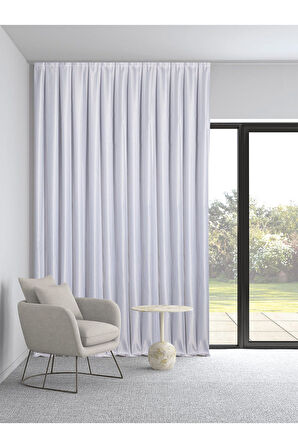 Demor Home Yüksek Kalite Beyaz Saten Güneşlik Fon Perde Ekstrafor Büzgülü Tek Kanat