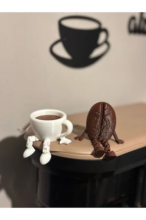 Kahve Tutkunlarına Özel Kahve Köşesi Süsleri : Kahve Adam & Kahve Fincanı Adam Dekoratif Biblo
