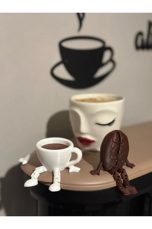 Kahve Tutkunlarına Özel Kahve Köşesi Süsleri : Kahve Adam & Kahve Fincanı Adam Dekoratif Biblo