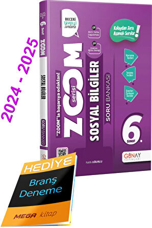 2024 2025 6.SINIF ZOOM SERİSİ SOSYAL BİLGİLER SORU BANKASI (Branş Deneme Hediyeli)