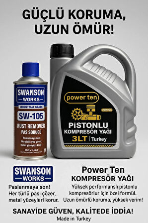 Pistonlu Kompresör Yağı 20w50 Ve Pas Sökücü