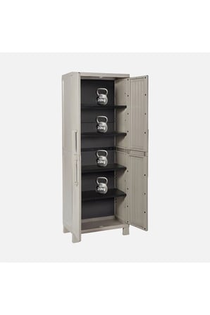 Toomax Wood Midi 5 Raflı Plastik Dolap 65x37x173 cm Bej