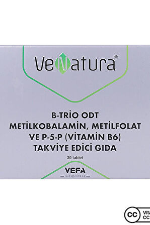 Venatura B-Trio ODT Metilkobalamin Metil Folat ve Vitamin B6 30 Tablet