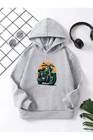 Çocuk Kapüşonlu Baskılı Sweatshirt