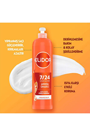 Elidor 7/24 Kurtarıcı Saç Bakım Kremi Anında Onarıcı Yıpranmış Saçlar 240 ml X2