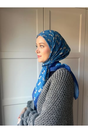 Çiçek Baharı Desen Bambu Eşarp