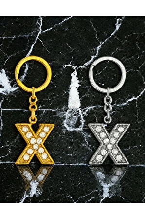Işıltılı ‘X’ Harfli Anahtarlık – Lüks ve Anlamlı Bir Dokunuş