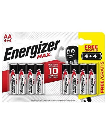 Energizer Max Alkaline AA Kalem Pil 4+4 AA LR6